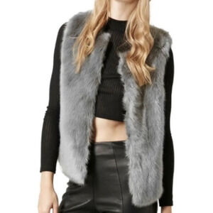 Topshop Faux Fur Gray Vest